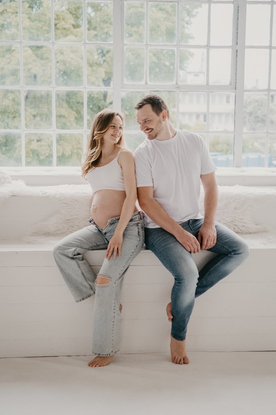 těhotenské focení v ateliéru