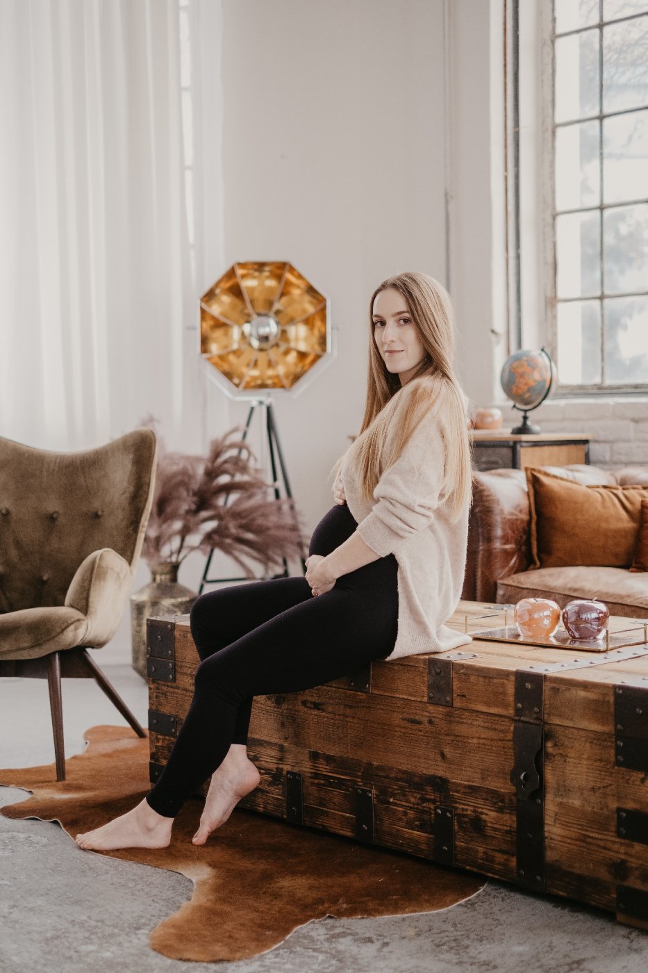 těhotenské focení v ateliéru