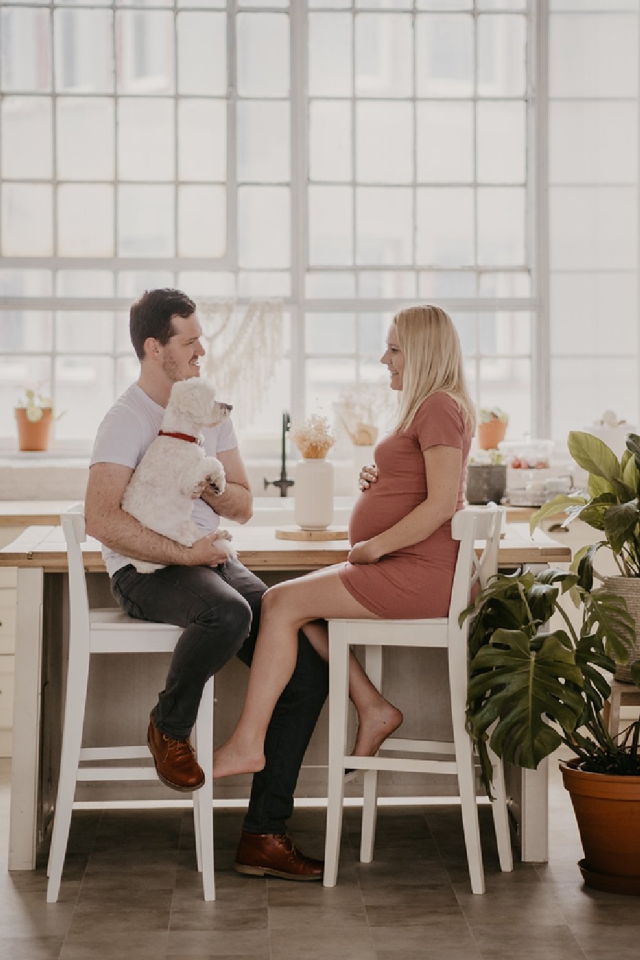 těhotenské focení v ateliéru