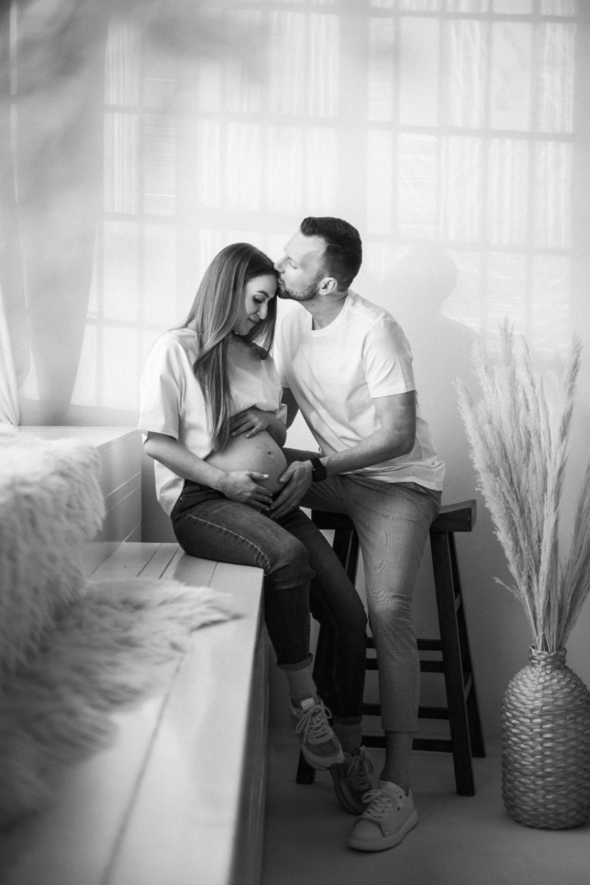 těhotenské focení v ateliéru